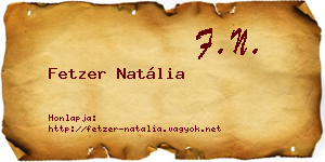 Fetzer Natália névjegykártya
